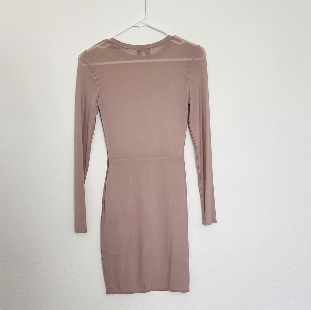 House of CB London Taviana Blush Pink Sheer Dress Size XS - Picture 3 of 5